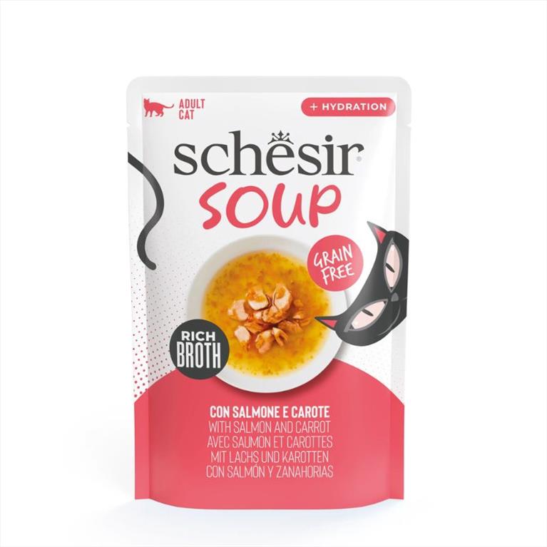 Schesir Cat Soup με Σολομό και Καρότα 40gr