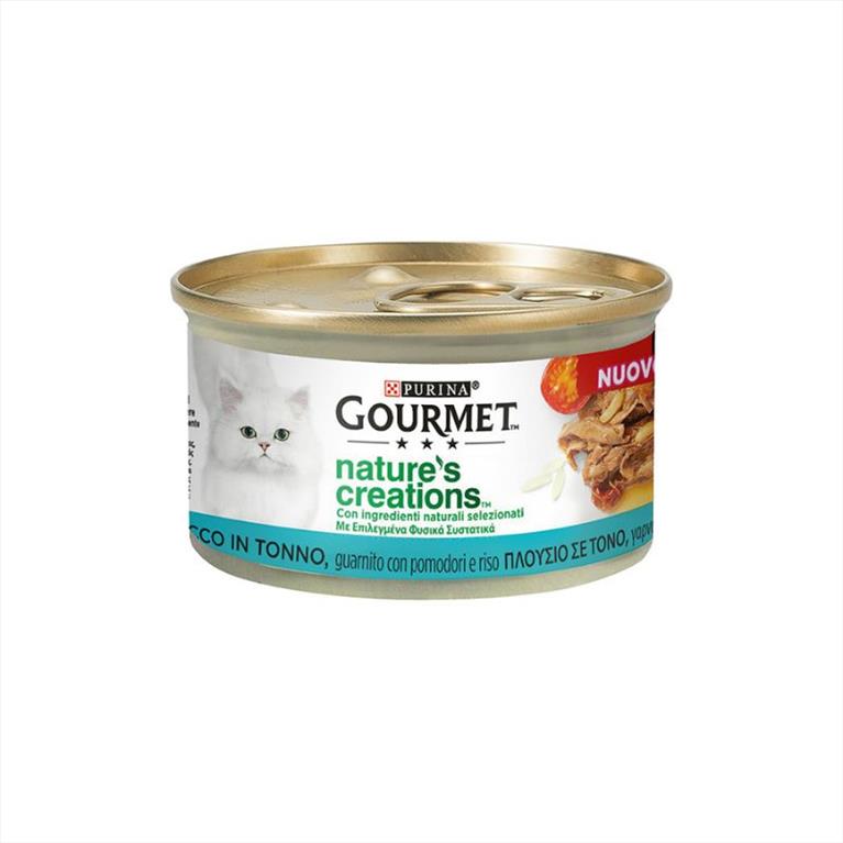 Gourmet Nature's Creations με Τόνο Γαρνιρισμένο με Ρύζι και Ντομάτες 85gr