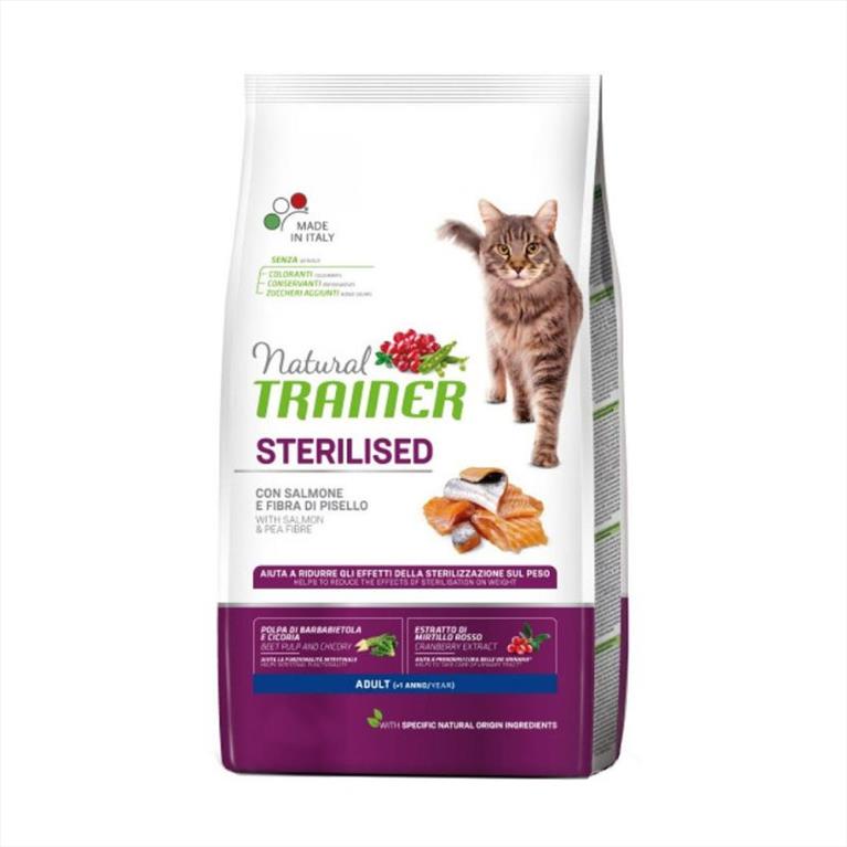 Natural Trainer Sterilised Adult με Σολομό 1,2 Kg +300gr Δώρο
