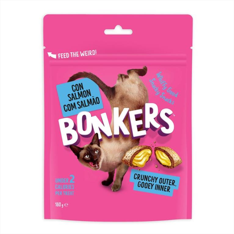Bonkers Cat Treats Dry Salmon Supreme Λιχουδιά Γάτας 180gr