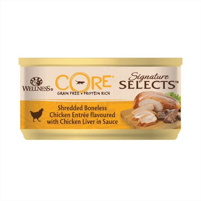 Wellness Core Signature Select Λωρίδες Κοτόπουλο και Συκώτι σε Σάλτσα 79gr