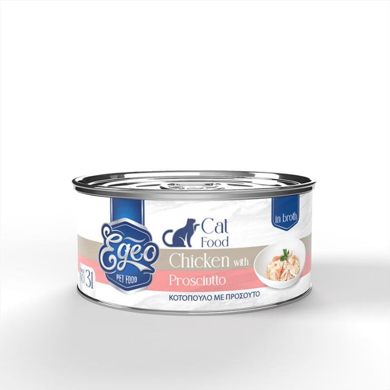 EGEO Cat Adult Κοτόπουλο με Προσούτο σε ζωμό 70gr