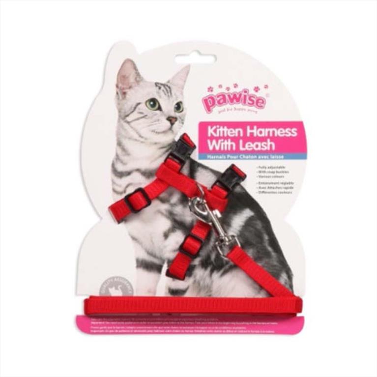 Pawise Σαμαράκι Γάτας Κόκκινο/Μπλέ M (19-32/27-47 cm) Λουρί 1.20 cm