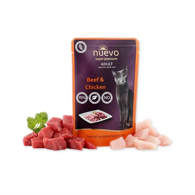 Νuevo Pouch Adult με Μοσχάρι και Κοτόπουλο 85gr