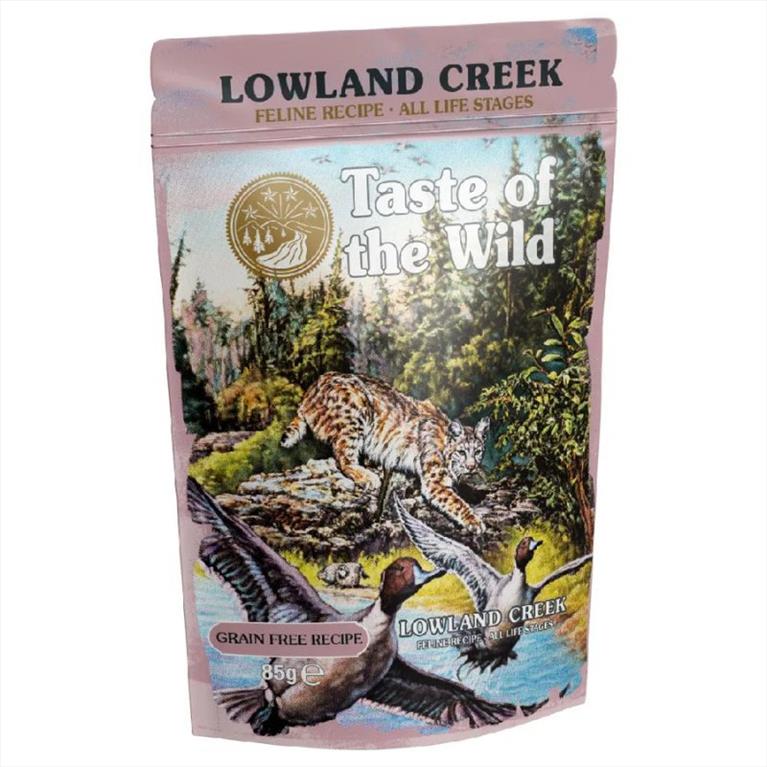 Taste of the Wild Lowland Creek Pouch με Γαλοπούλα, Κοτόπουλο και Πάπια σε σάλτσα 85gr