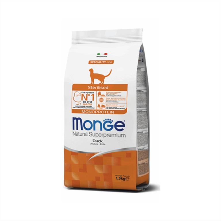 Monge Natural Superpremium Sterilized Monoprotein με Πάπια 1,5kg