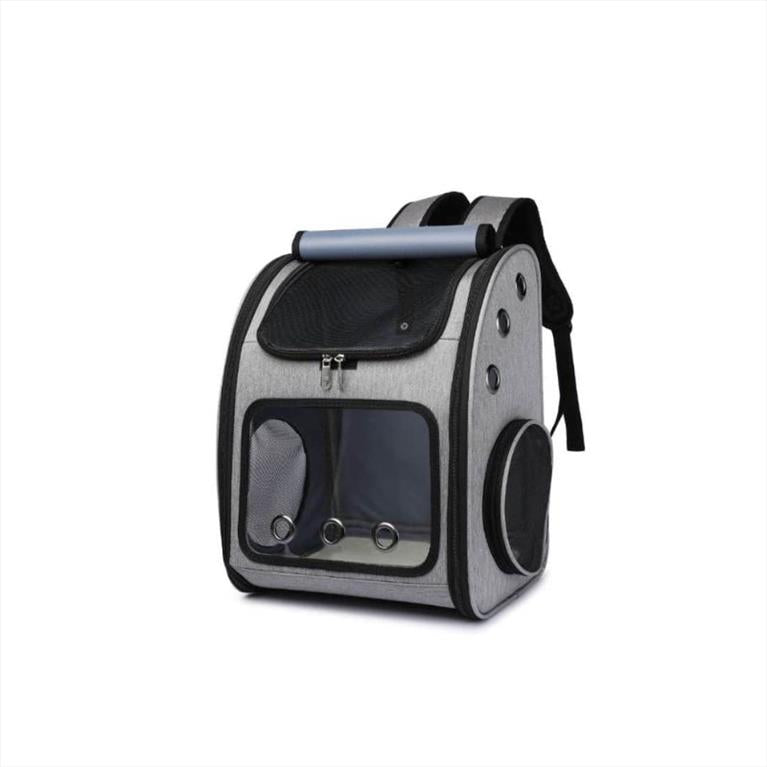 Γκρι Τσάντα - Σακίδιο Μεταφοράς Γάτας 33x24x41cm