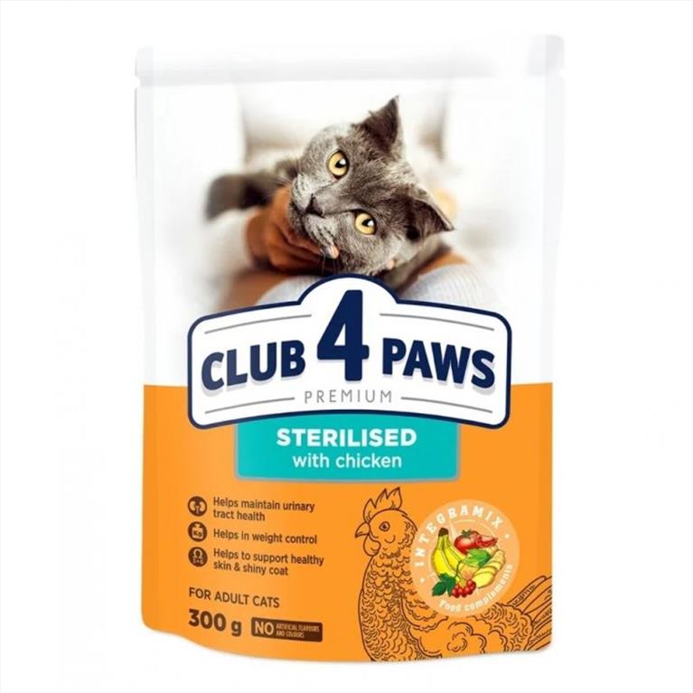Club 4 Paws Sterilised με Κοτόπουλο 300gr