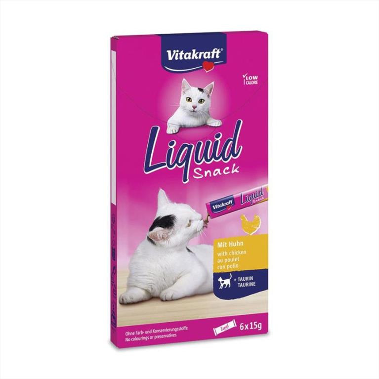 Vitakraft Υγρό Snack με Κοτόπουλο και Ταυρίνη 6x15gr
