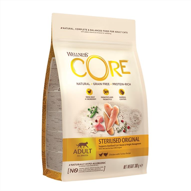 Wellness Core Sterilized Original Γαλοπούλα και Κοτόπουλο 300gr