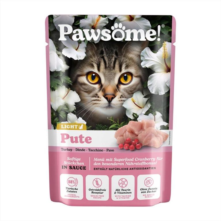 Pawsome Adult Light/Sterilized Γαλοπούλα 85gr