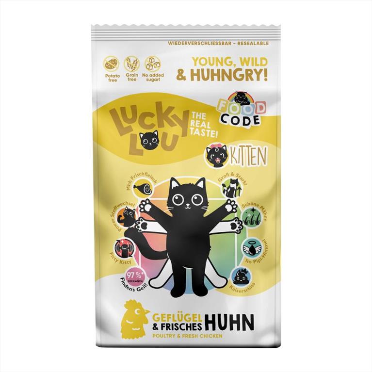 Lucky Lou Food Code Kitten Πουλερικά & Φρέσκο Κοτόπουλο 1.70kg