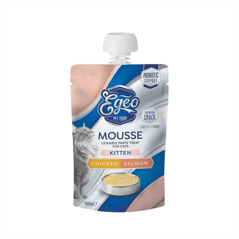 Egeo Mousse Kitten Λιχουδιά με Κοτόπουλο και Σολομό 100gr