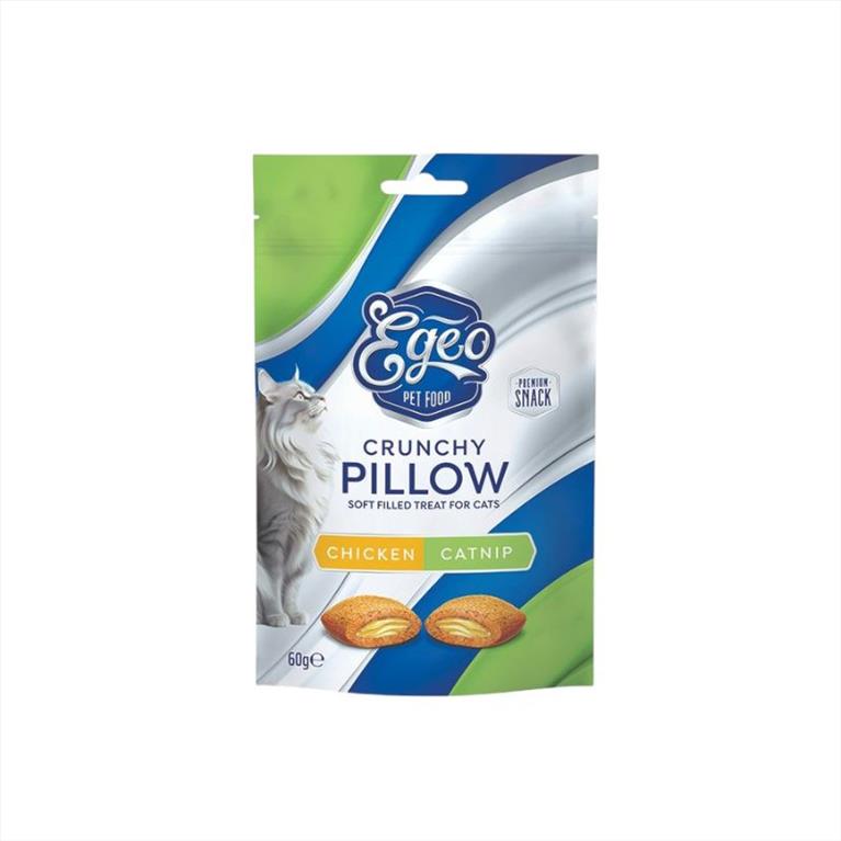 Egeo Crunchy Pillow Snack με Κοτόπουλο και Catnip 60gr
