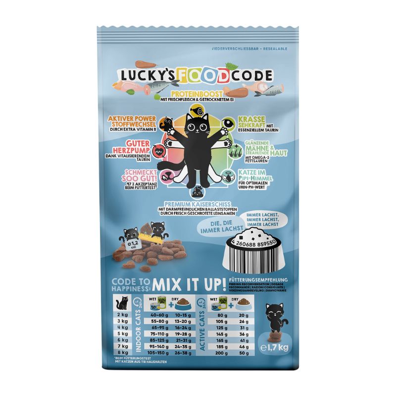 Lucky Lou Food Code Adult Πουλερικά & Φρέσκος Σολομός 1.70kg