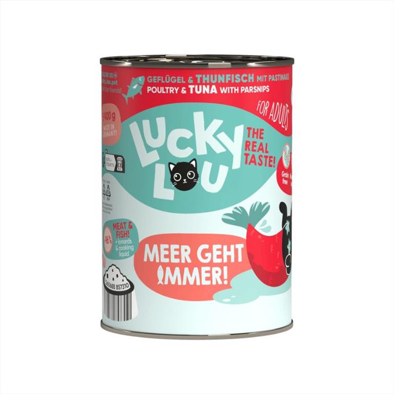 Lucky Lou LifeStage Adult με Πουλερικά, Τόνο και Παστινάκι 400gr