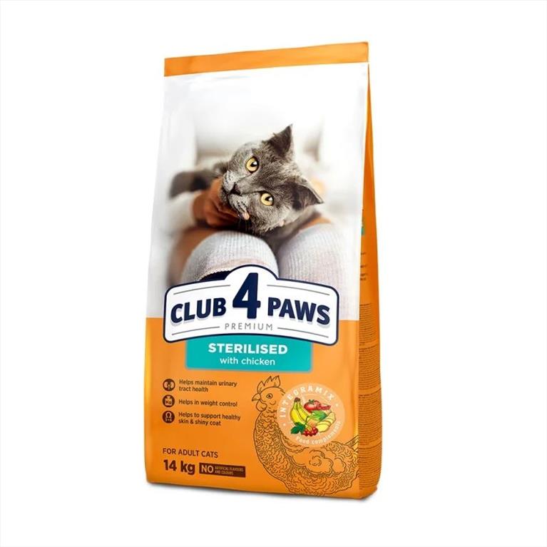 Club 4 Paws Sterilised με Κοτόπουλο 14kg
