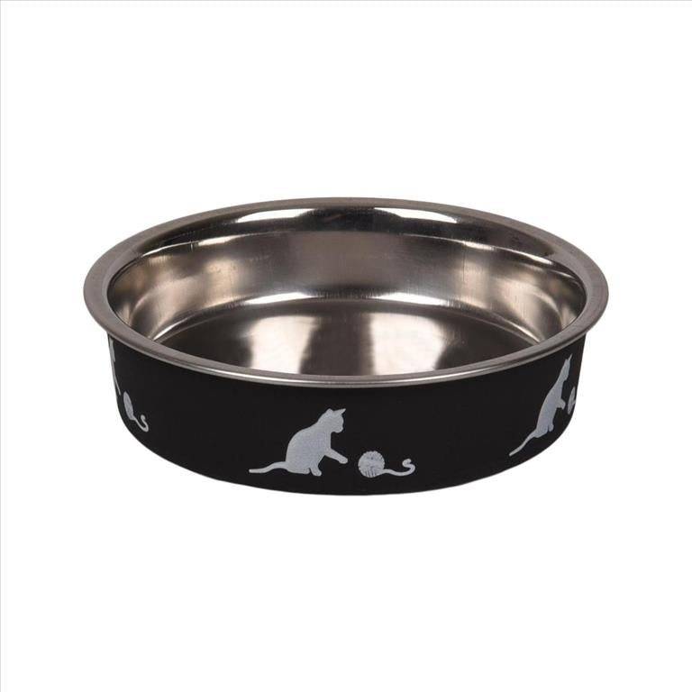 Μπολάκι Γάτας με Αντιολισθητικό Πάτο Μαύρο 11cm 160ml