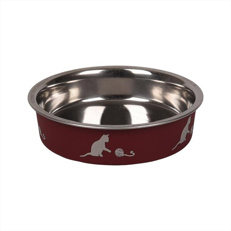 Μπολάκι Γάτας με Αντιολισθητικό Πάτο Μπορντώ 11cm 160ml