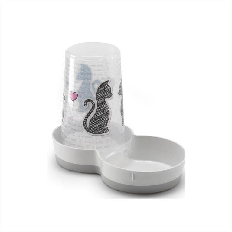 Flamingo Αυτόματη Ποτίστρα-Ταΐστρα Cats in Love 1.5L