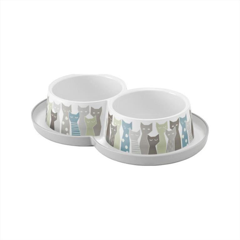 MODERNA Διπλό Μπόλ Φαγητού Γάτας Πλαστικό 2X350ml