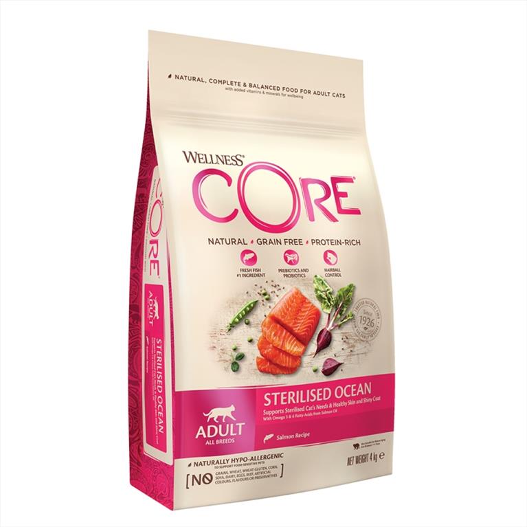 Wellness Core Sterilized Ocean με Σολομό 4kg (Δώρο δοχείο αποθήκευσης)
