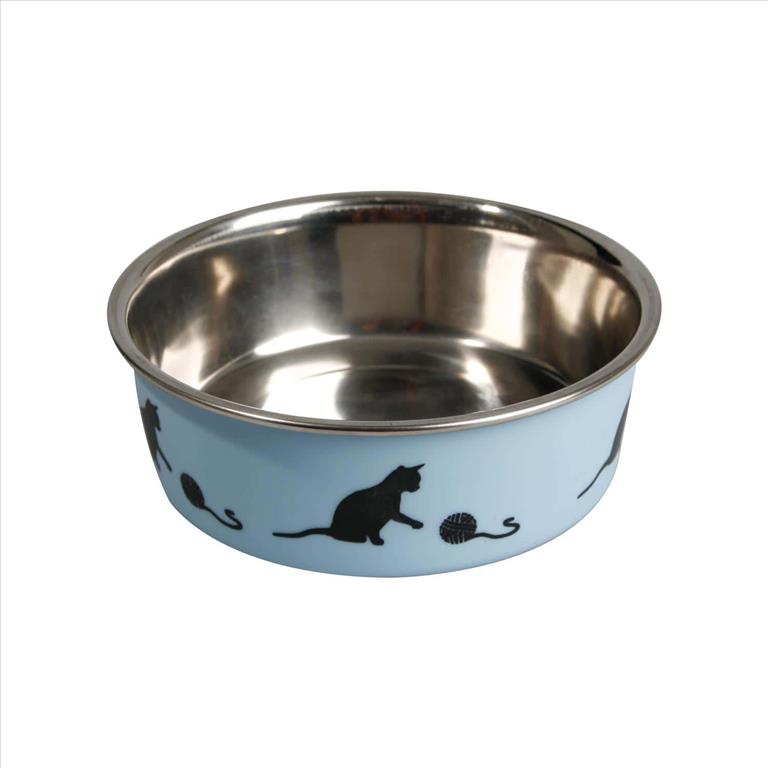 Flamingo Μπολάκι Γάτας με Αντιολισθητικό Πάτο Γαλάζιο 11cm 160ML