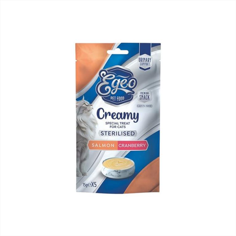 EGEO Creamy Sterilised Σολομός με Cranberry 5x15gr