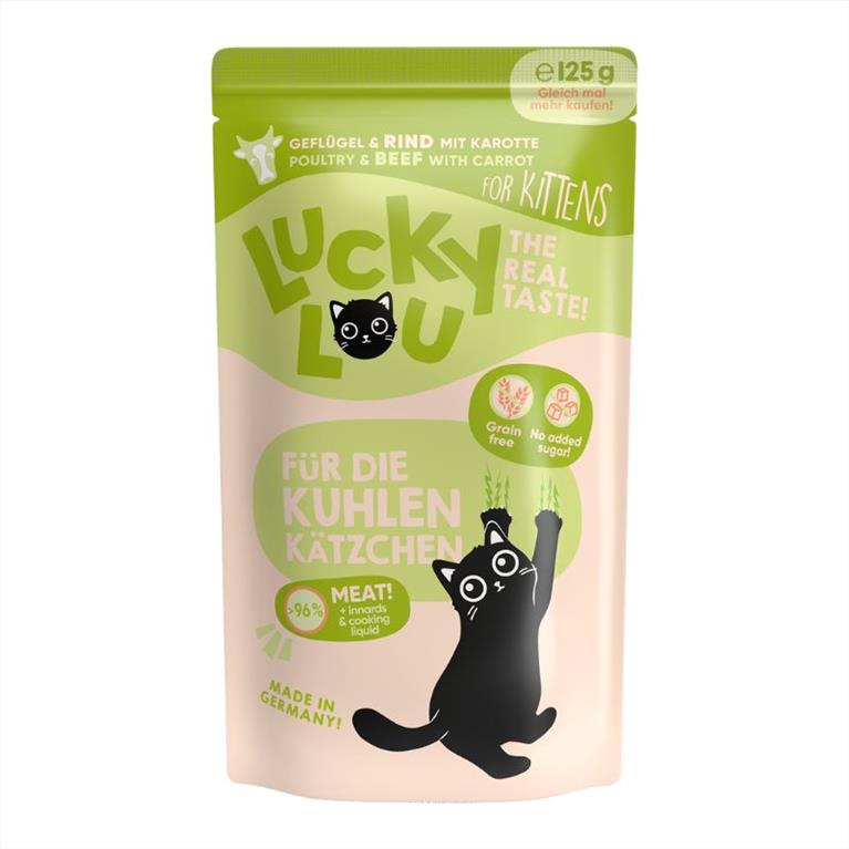 Lucky Lou LifeStage Kitten με Πουλερικά, Βοδινό και Καρότο 125gr