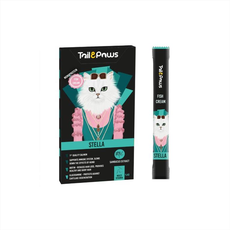 Tail & Paws Stella Ψάρι και Βιταμίνες σε Κρέμα 5x15gr
