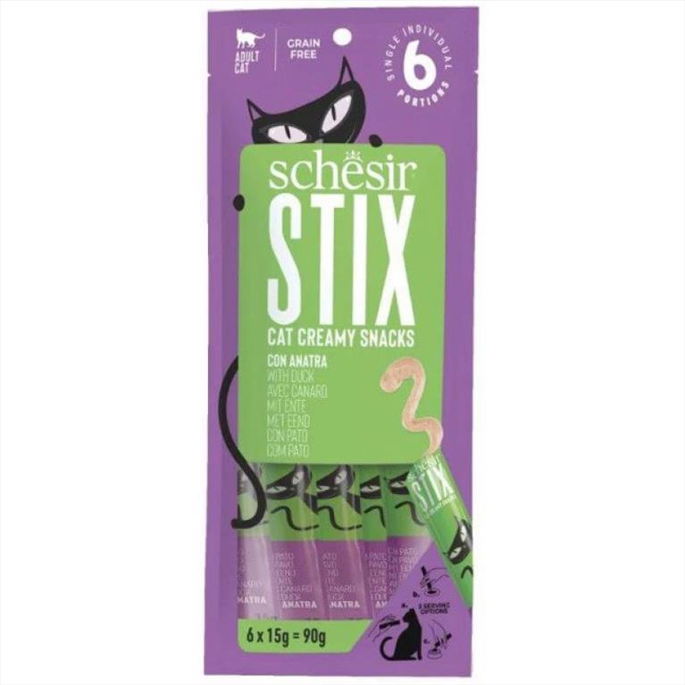 Schesir Cat Stix Pouch Treats Πάπια 6x15g