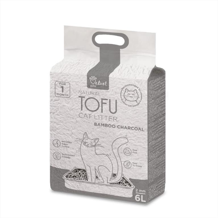 Velvet Paw Tofu Cat Litter με ενεργό Άνθρακα 6L