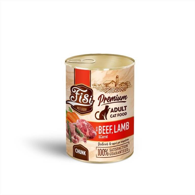 FISI Cat Adult Βοδινό με Αρνί και Καρότο σε Σάλτσα 400gr