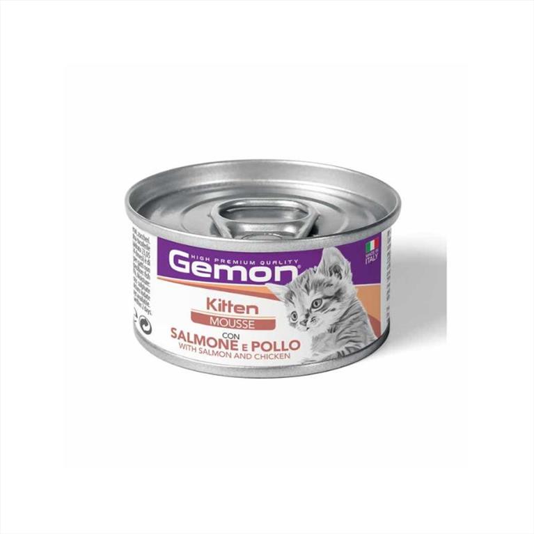 Gemon Cat Mousse Kitten με Σολομό και Κοτόπουλο 85gr