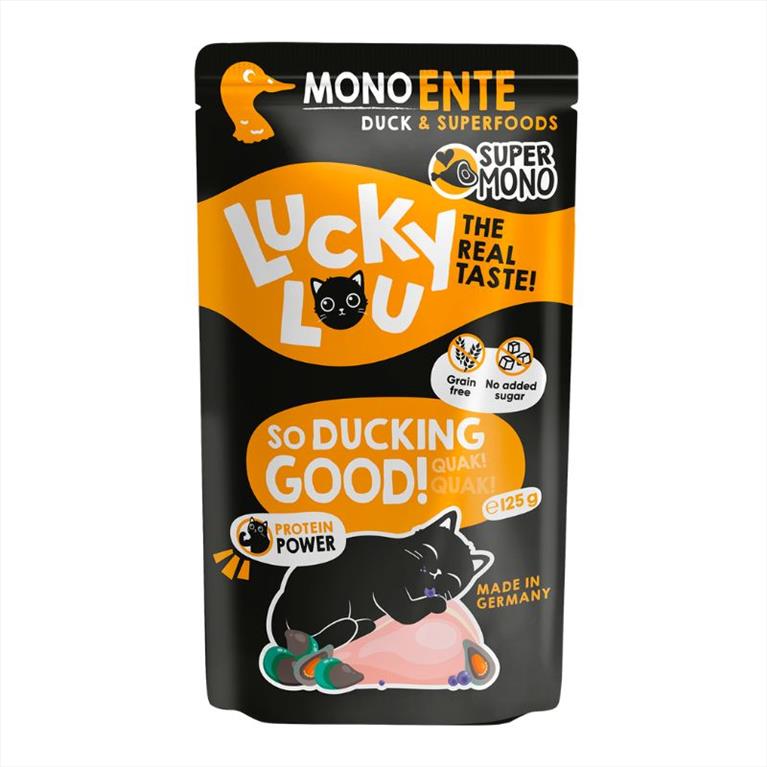 Lucky Lou SuperMono Πάπια με BlueBerries και Πρασινόχειλο Μύδι 125gr