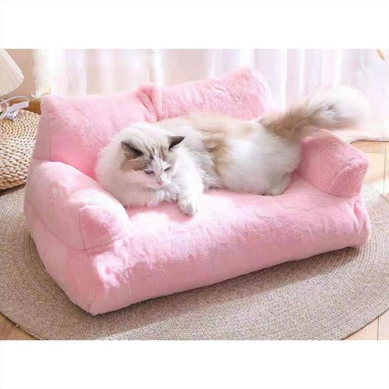 Ρόζ Καναπές-Κρεβάτι Γάτας 68x48x30cm
