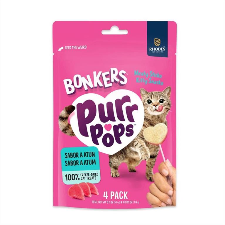 Bonkers Purr Pops Freeze Dried Tuna Λιχουδιά Γάτας 20gr (4x1,4gr)