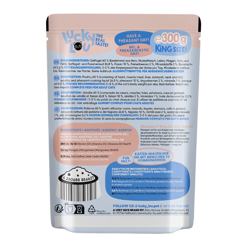 Lucky Lou LifeStage Adult με Πουλερικά, Φασιανό και Κόκκινο Μύρτιλλο 300gr