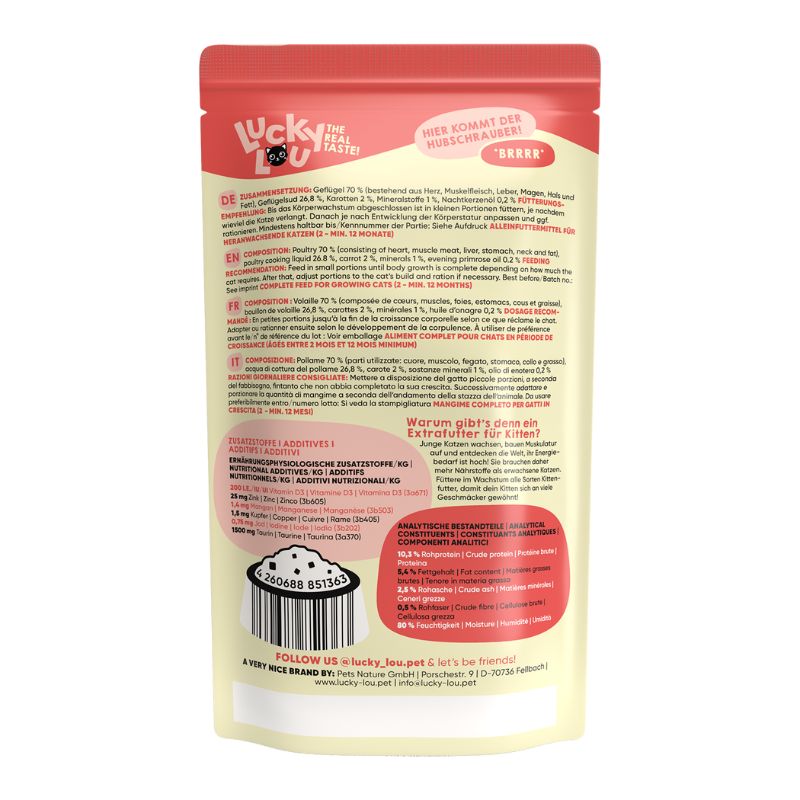 Lucky Lou LifeStage Kitten με Πουλερικά και Καρότο 125gr