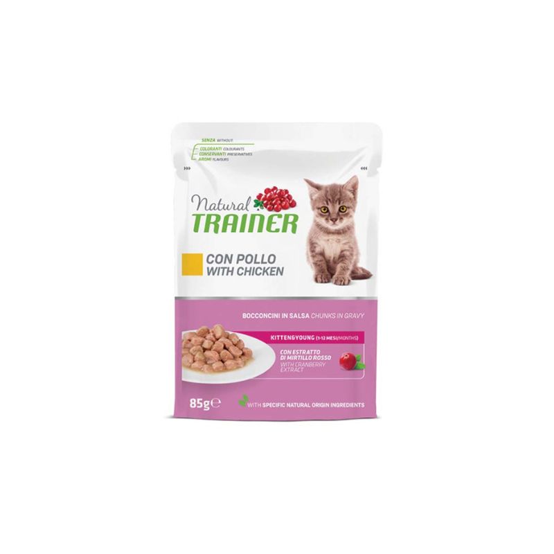 Natural Trainer Kitten & Young Κοτόπουλο 85gr