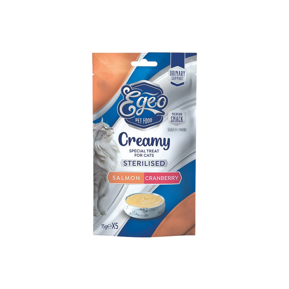 EGEO Creamy Sterilised Σολομός με Cranberry 5x15gr