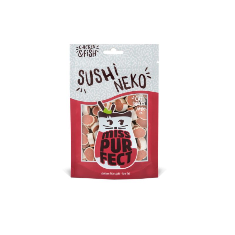 Miss Purfect Sushi Neko Λιχουδιά Γάτας με Ψάρι και Κοτόπουλο 45gr