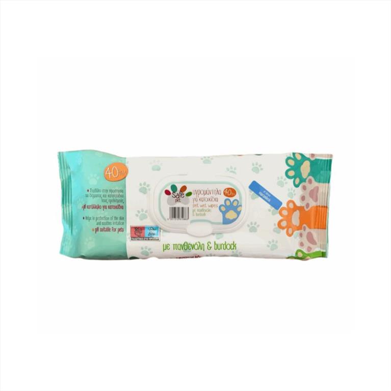 Safe Pet Μαντηλάκια Καθαρισμού με Χαμομήλι 40τμχ