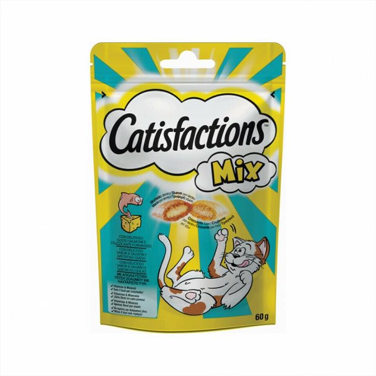 Catisfaction Mix Λιχουδιές Γάτας με Σολομό και Τυρί 60γρ