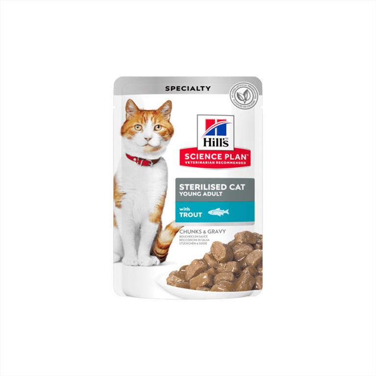 Hill's SP Young Adult Sterilised Cat Πέστροφα 85gr
