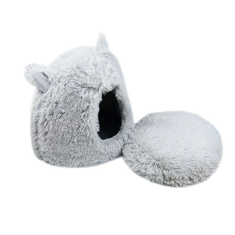 Γκρι Χουχούλικη Φωλιά-Κρεβάτι Γάτας 45cm