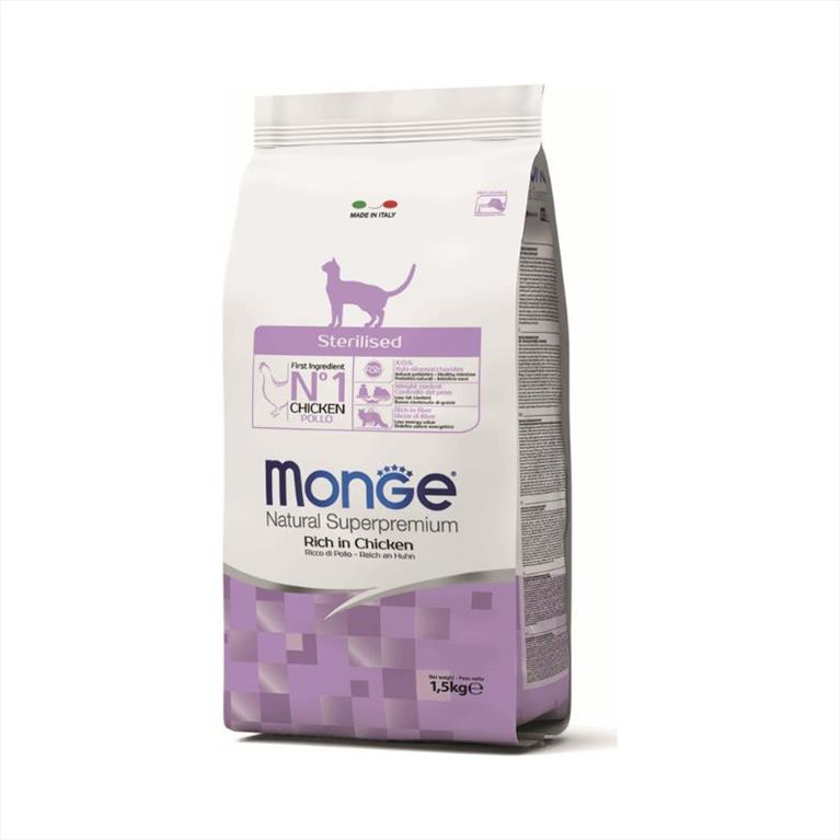 Monge Natural Superpremium Sterilized με Κοτόπουλο 1,5kg