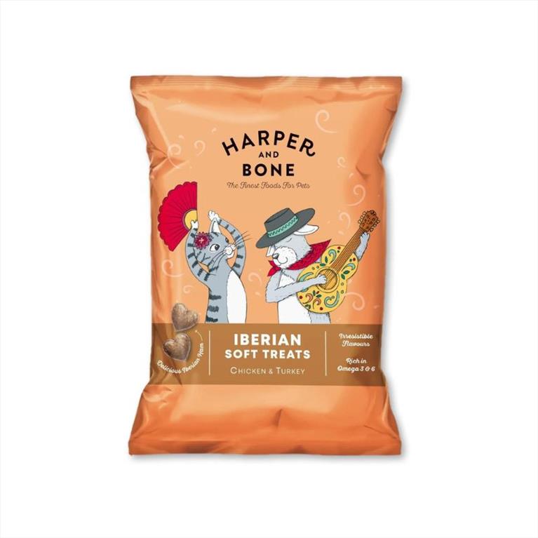 Harper and Bone Cats & Dogs Iberian Soft treats με Κοτόπουλο και Γαλοπούλα 90gr