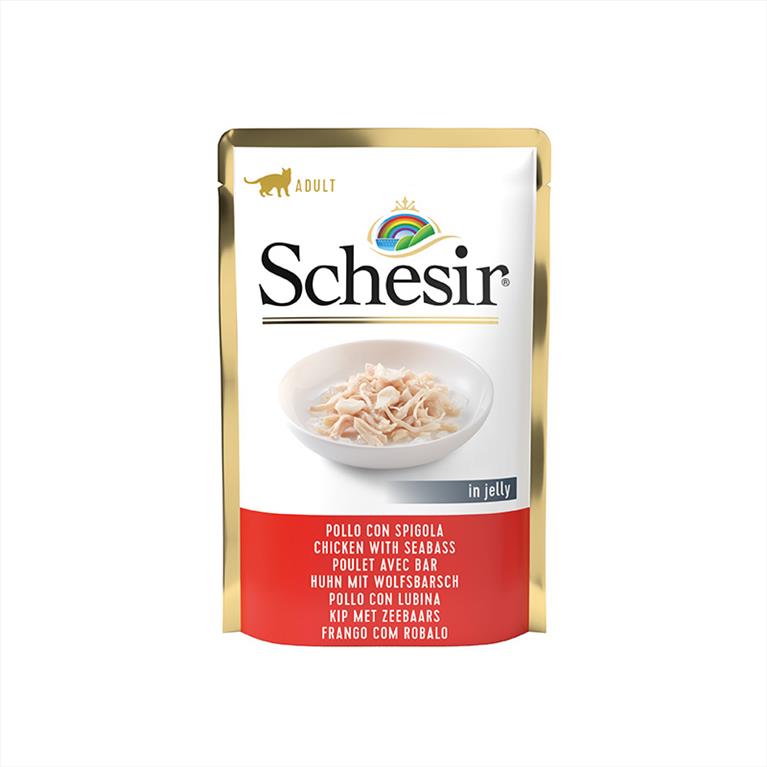 Schesir Pouch με Κοτόπουλο και Λαυράκι 85gr
