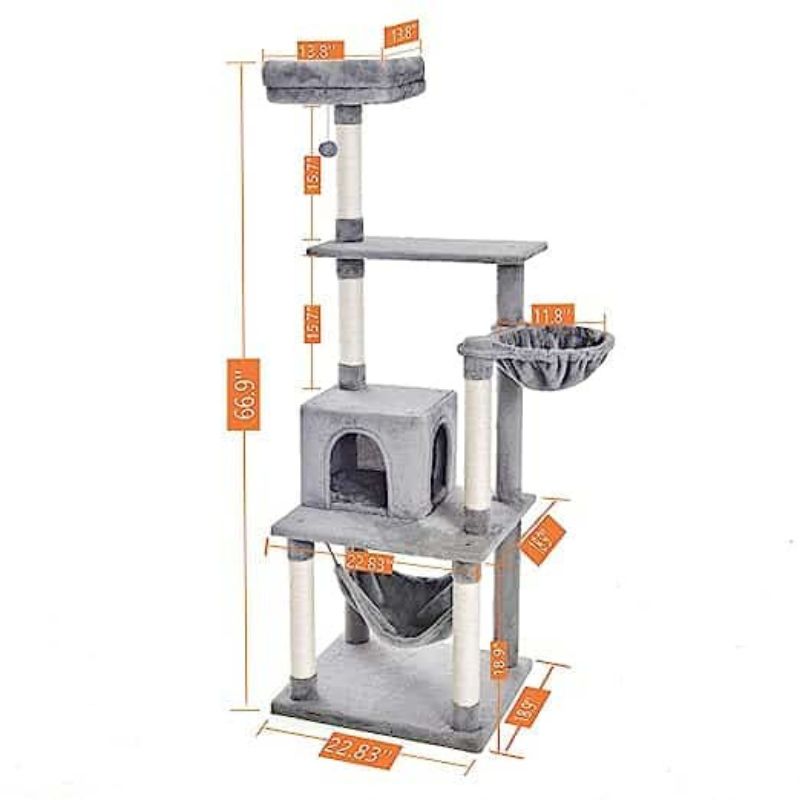 Ονυχοδρόμιο Γάτας 5 Επιπέδων 60x48x170cm
